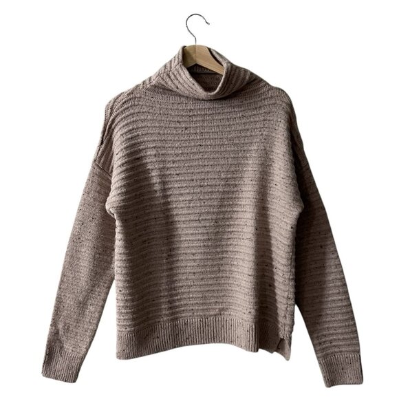 Madewell Belmont Sweater Size Medium Wool Donegal Blush Mock Neck Speckled K5426 - Picture 3 of 9